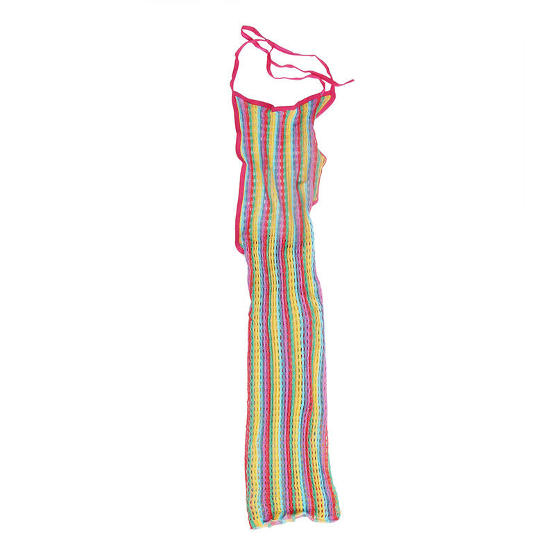 SUBBLIME – 952341 Regenbogen Netz-Kleid One Size (Einheitsgröße)