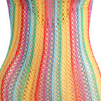 SUBBLIME – 952341 Regenbogen Netz-Kleid One Size (Einheitsgröße)