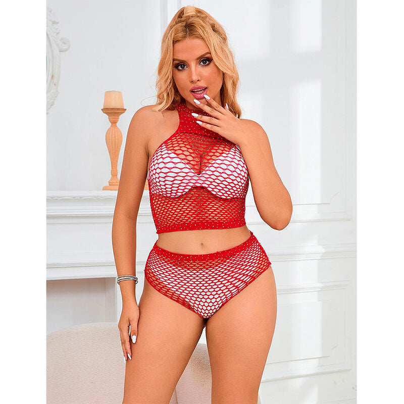 SUBBLIME – 952402 Netz-Set mit rosa Diamanten One Size