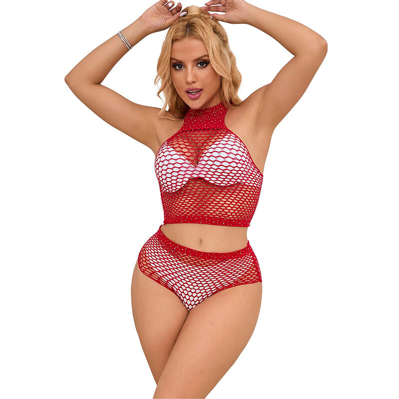 SUBBLIME – 952402 Netz-Set mit rosa Diamanten One Size