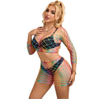 SUBBLIME – 952440 Zweiteiliges Netz-Set Langarm Regenbogen One Size