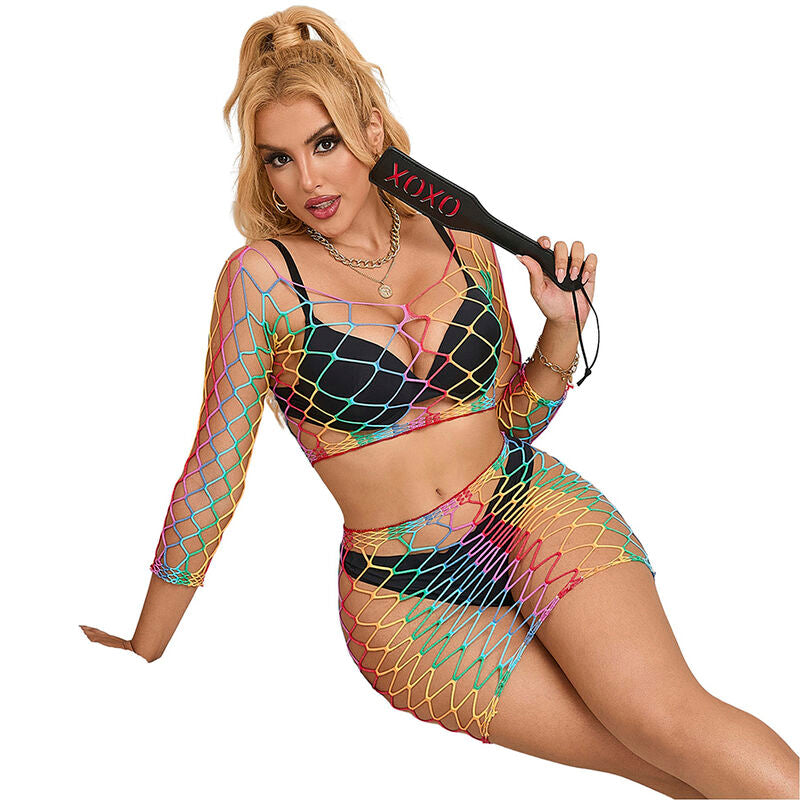 SUBBLIME – 952440 Zweiteiliges Netz-Set Langarm Regenbogen One Size