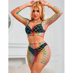 SUBBLIME – 952440 Zweiteiliges Netz-Set Langarm Regenbogen One Size