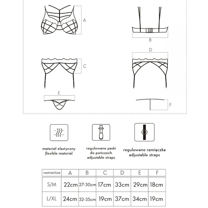 LIVCO CORSETTI FASHION – Soledad LC 20217 BH + Höschen + Strumpfgürtel