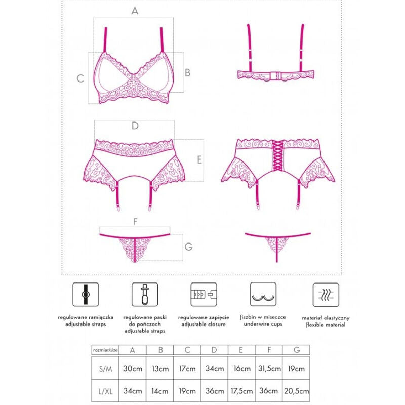 LIVCO CORSETTI FASHION – Nahir LC 20214 BH + Höschen + Strapse