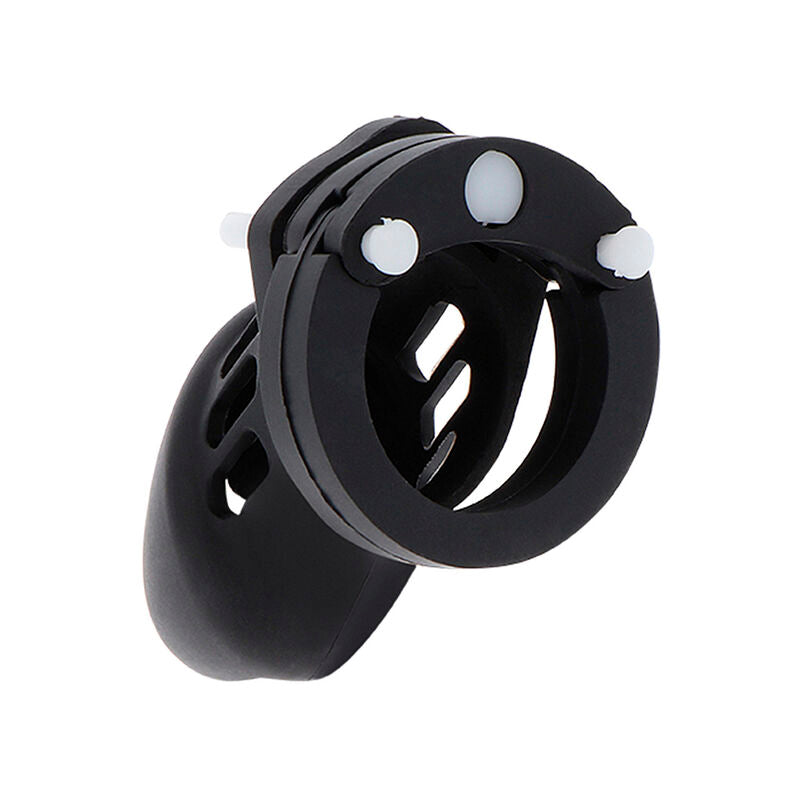 HIDDEN DESIRE – Extreme Keuschheits-Pumpenkäfig aus Silikon, Schwarz, Größe S
