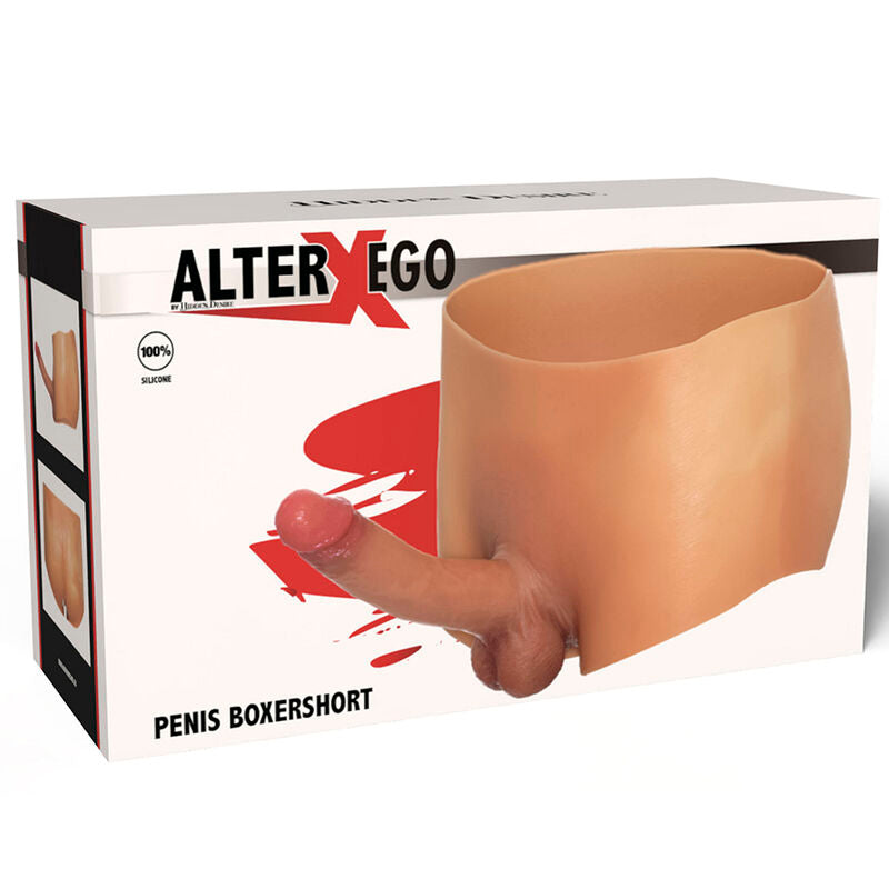 HIDDEN DESIRE – Alter Ego Boxershorts mit integriertem Penis, 18 cm, Größe L