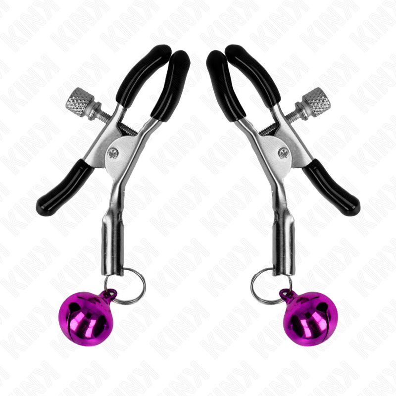 KINK – Lila Nippelklemme mit einzelnen Glocken 6 cm
