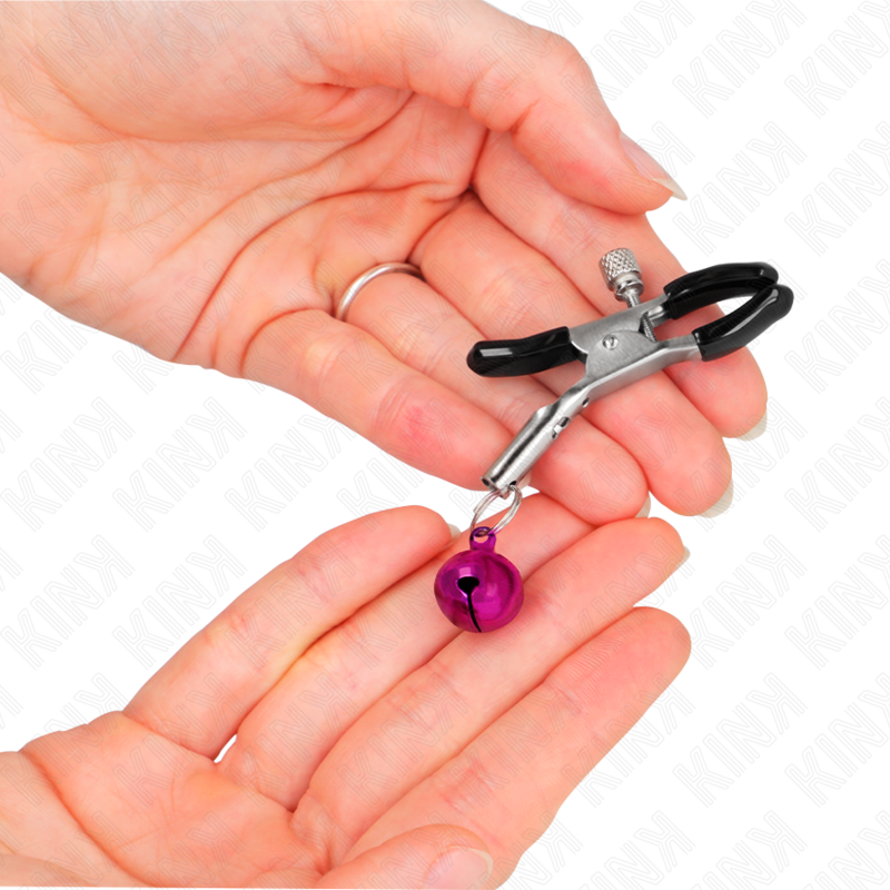 KINK – Lila Nippelklemme mit einzelnen Glocken 6 cm