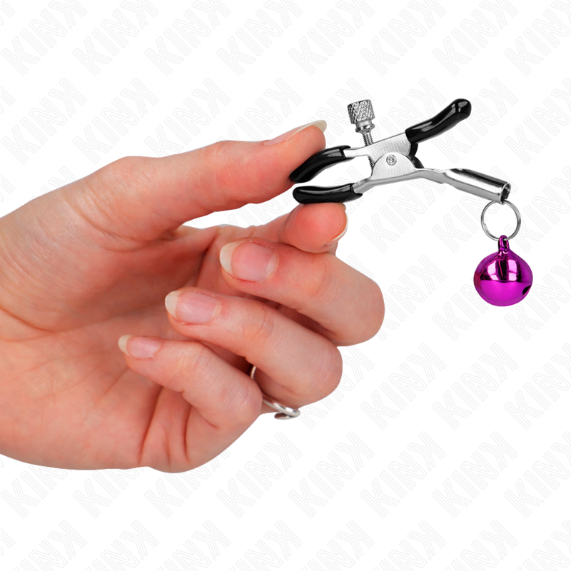 KINK – Lila Nippelklemme mit einzelnen Glocken 6 cm