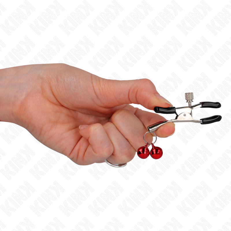 KINK – Doppelte Glocken-Nippelklammer rot 6 cm