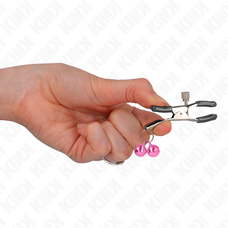 KINK – Doppelte Glöckchen-Nippelklammer rosa 6 cm