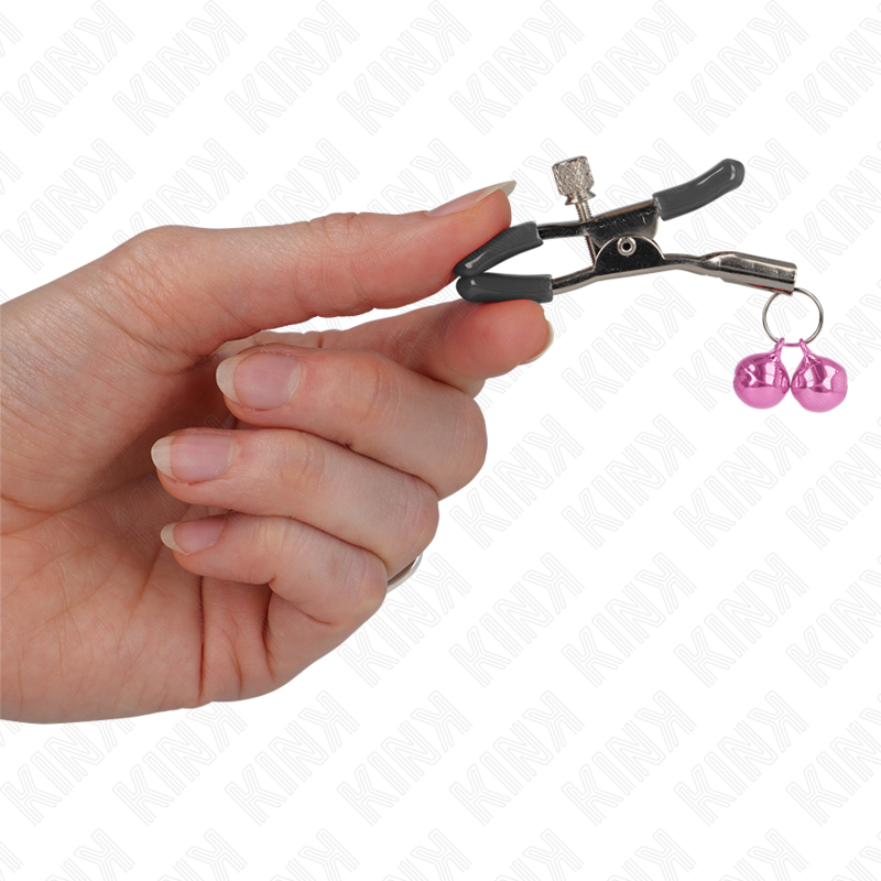 KINK – Doppelte Glöckchen-Nippelklammer rosa 6 cm