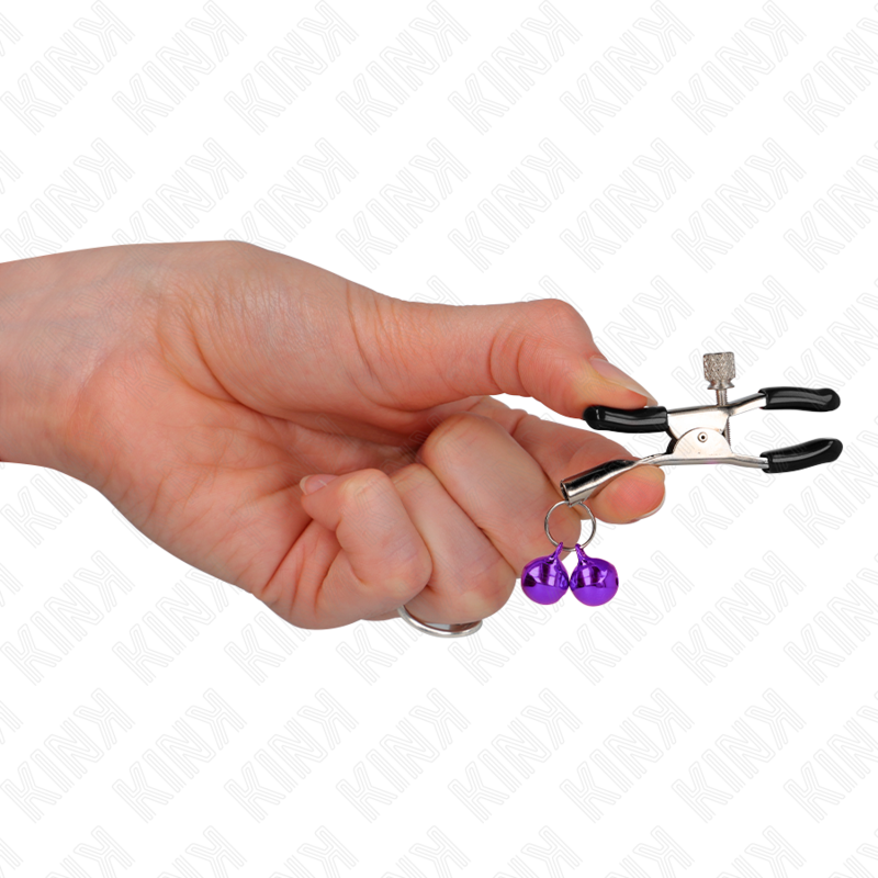 KINK – Doppelte Glocken-Nippelklammern lila 6 cm