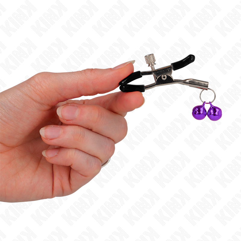 KINK – Doppelte Glocken-Nippelklammern lila 6 cm