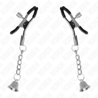 KINK – Silberne Nippelklemmen mit Glockenanhänger 6 cm