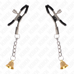 KINK – Goldene Nippelklemmen mit Glockenanhänger 6 cm