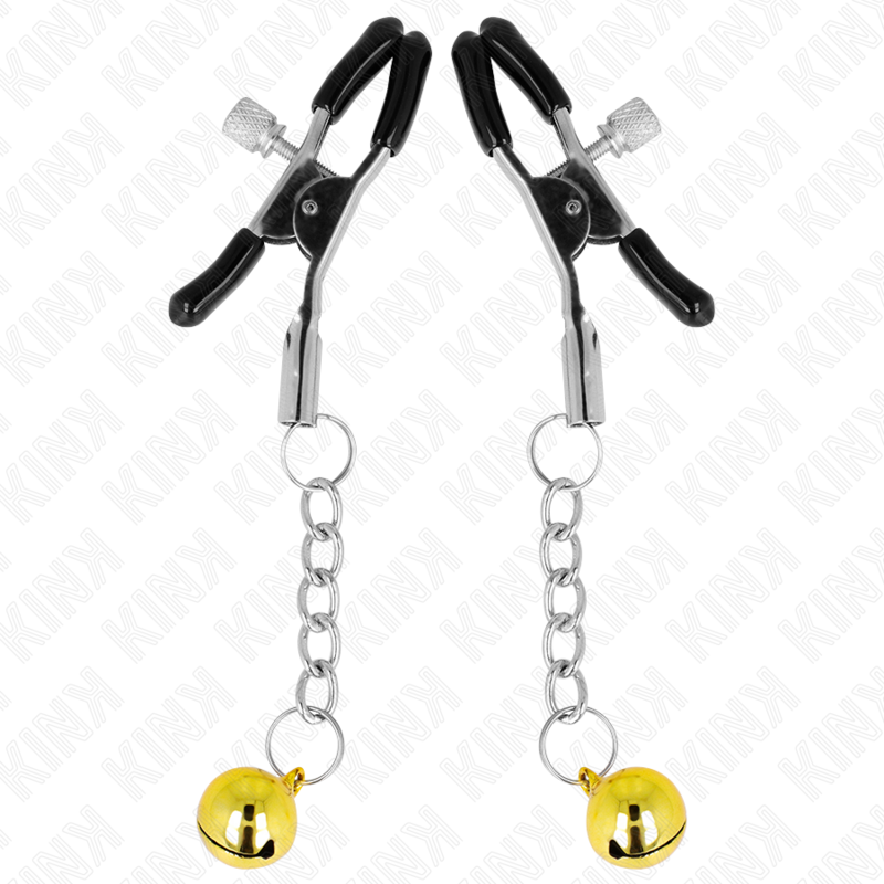 KINK – Goldene Jingle-Bell-Anhänger-Nippelklammern 6 cm