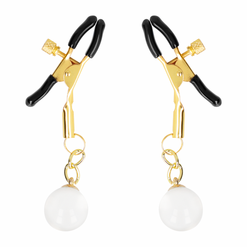 KINK – Glasperlen-Nippelklammern gold 6 cm