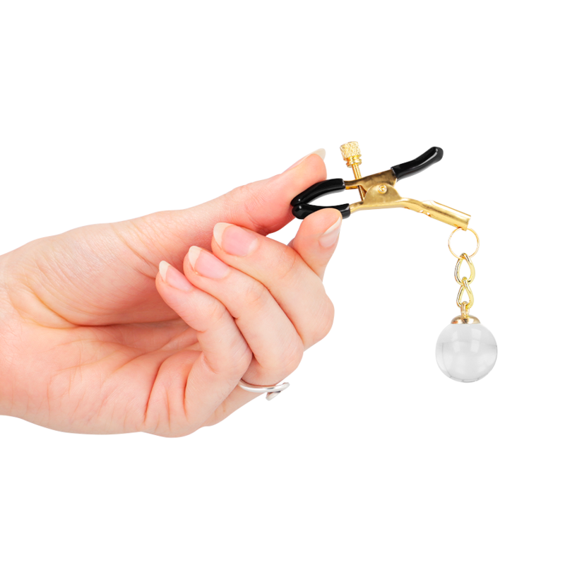 KINK – Glasperlen-Nippelklammern gold 6 cm