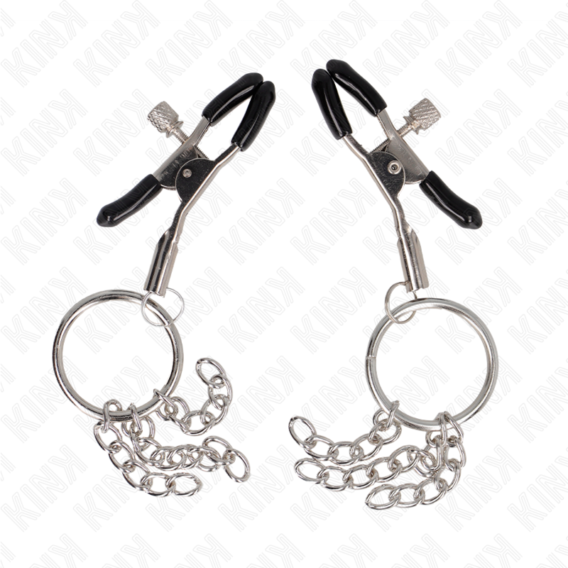 KINK – O-Ring Nippelklammer und kleine Kette silber 6 cm