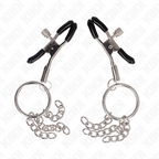 KINK – O-Ring Nippelklammer und kleine Kette silber 6 cm