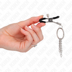 KINK – O-Ring Nippelklammer und kleine Kette silber 6 cm