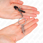 KINK – O-Ring Nippelklammer und kleine Kette silber 6 cm