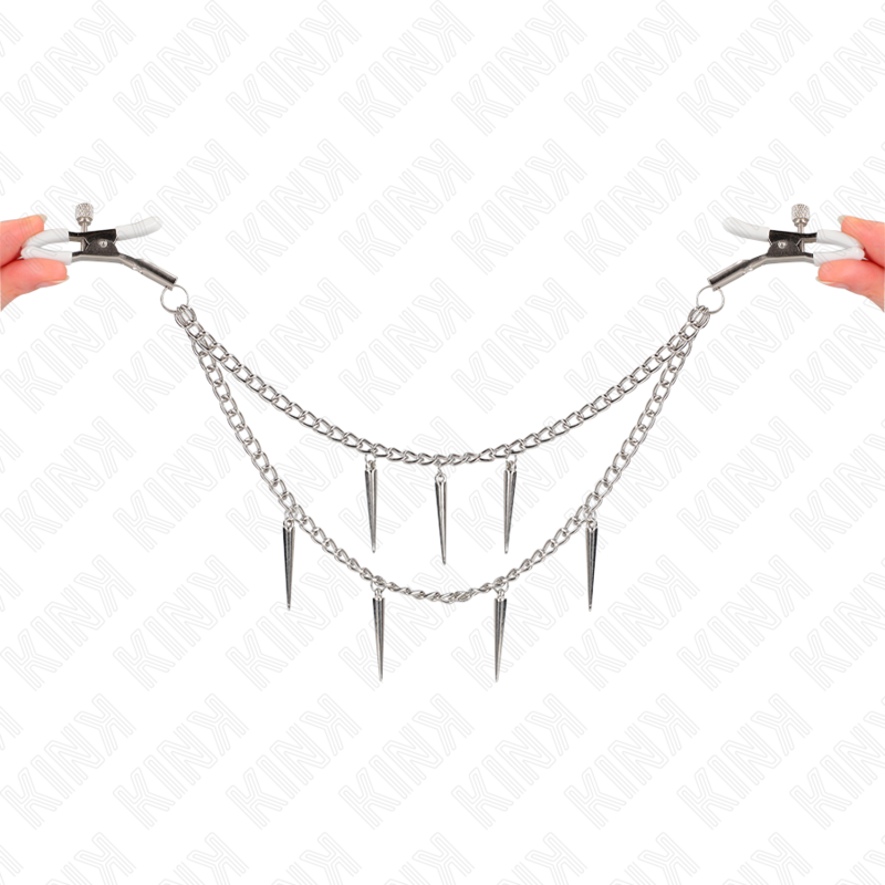 KINK – Nippelklammern mit Spike-Ketten 30 cm