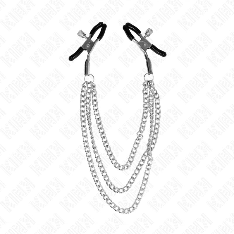 KINK – Nippelklammern mit 3 Ketten silber 20/23/28 cm