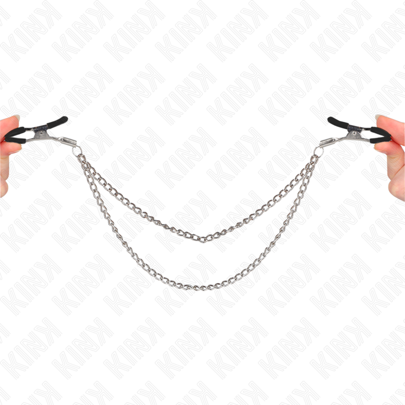 KINK – Nippelklammern mit 2 dicken Ketten silber 20/23 cm
