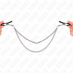 KINK – Nippelklammern mit 2 dicken Ketten silber 20/23 cm