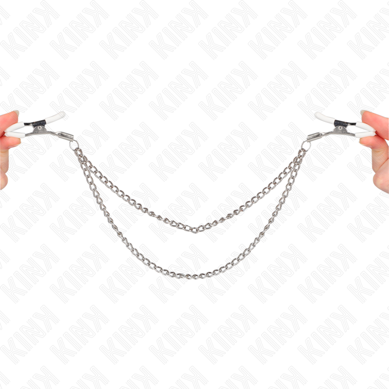 KINK – Nippelklammern mit 2 dünnen Ketten silber 20/23 cm