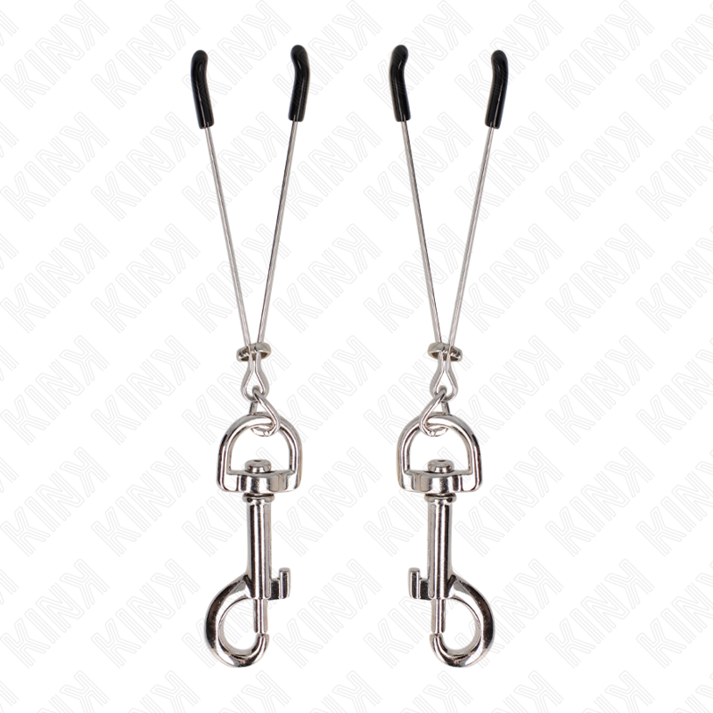 KINK – Dünne Haken-Nippelklammern silber 7 cm