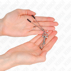 KINK – Dünne Haken-Nippelklammern silber 7 cm