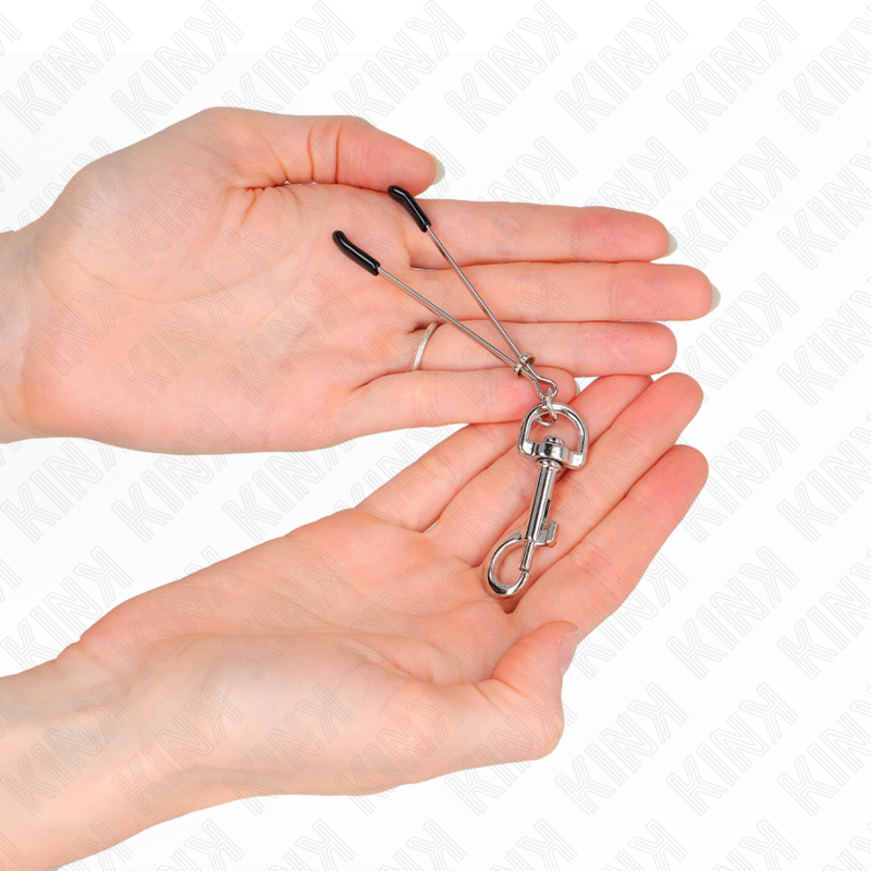 KINK – Dünne Haken-Nippelklammern silber 7 cm