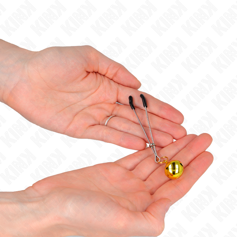KINK – Dünne Glocken-Nippelklammern gold 7 cm
