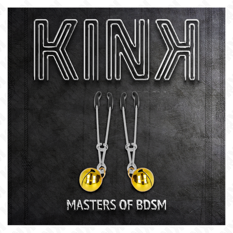 KINK – Dünne Glocken-Nippelklammern gold 7 cm