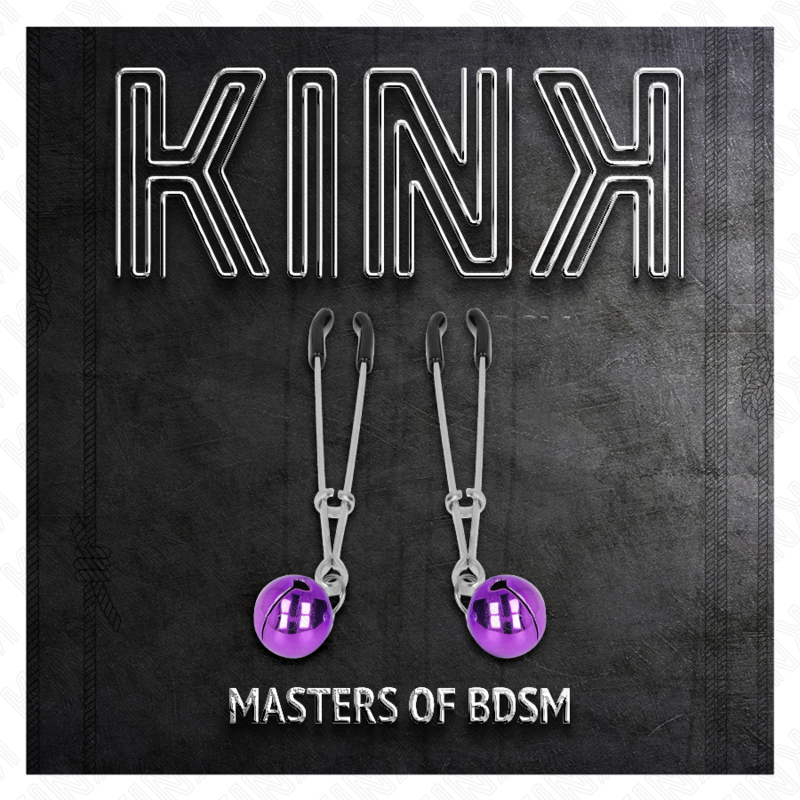 KINK – Dünne Glocken-Nippelklammern lila 7 cm