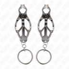 KINK – O-Ring Japanische Kleeblatt-Nippelklammern silber