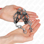 KINK – Japanische Kleeblatt-Nippelklammern mit Haken silber