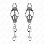 KINK – Japanische Kleeblatt-Nippelklammern mit Haken silber