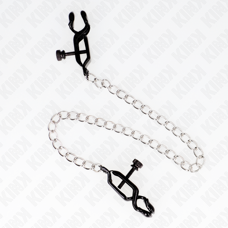 KINK – Flache Ketten-Nippelklammern silber 30 cm