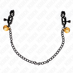 KINK – Flache Ketten-Nippelklammern mit Glocke silber 30 cm