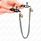 KINK – Flache Ketten-Nippelklammern mit Glocke silber 30 cm