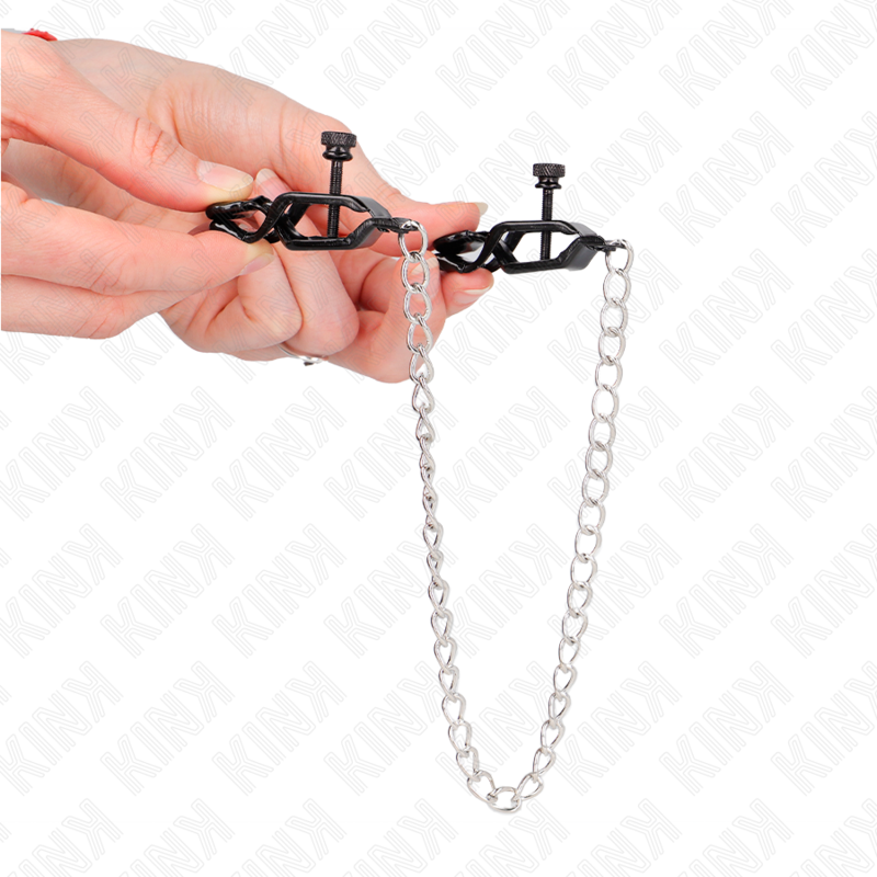 KINK – Flache Ketten-Nippelklammern silber 30 cm
