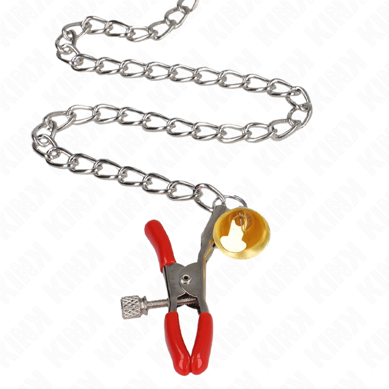 KINK – Bell 3-fach Nippel- und Klitorisklammern rot mit Kette 30 cm