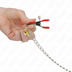 KINK – Bell 3-fach Nippel- und Klitorisklammern rot mit Kette 30 cm