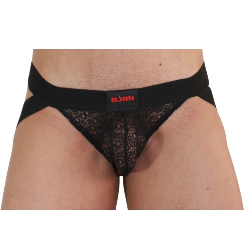 BURN – 005 Lingerie Herren-Jockstrap, Schwarz, Größe S