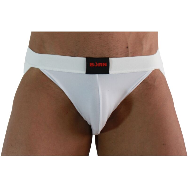 BURN – 007 Lycra Herren-Jockstrap, Weiß, Größe S